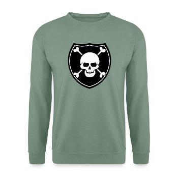 Piratenschädelräuber - Unisex Pullover - Graugrün - Vorne