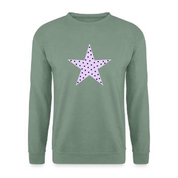Sternlila-schwarze Punktpunkte - Unisex Pullover - Graugrün - Vorne