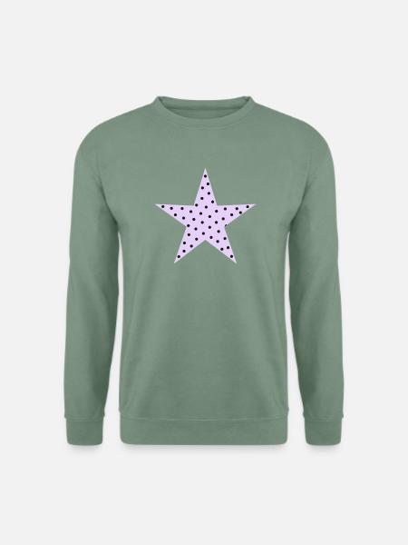Sternlila-schwarze Punktpunkte - Unisex Pullover - Graugrün