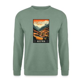 Erleben Sie den alpinen Charme von Alpbach in Österreich - Unisex Pullover - Graugrün - Vorne