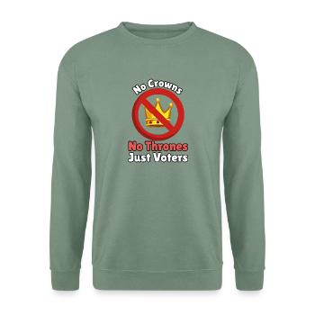No Crowns, No Thrones - Unisex Pullover - Graugrün - Vorne