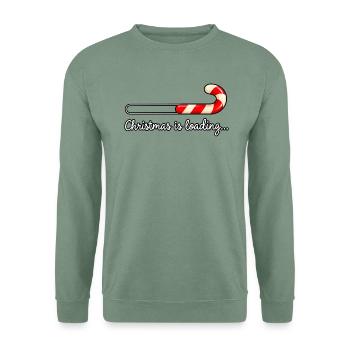 Christmas is loading – Weihnachten Loading Candy - Unisex Pullover - Graugrün - Vorne