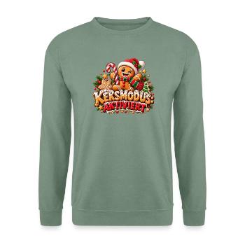 Keksmodus Aktiviert Weihnacht - Unisex Pullover - Graugrün - Vorne