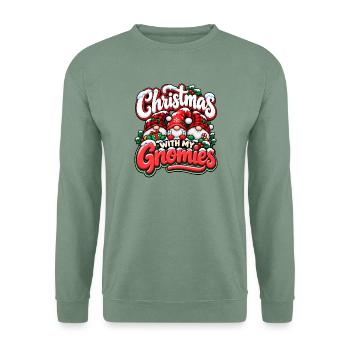 Weihnachten mit meinen Gnomen - Unisex Pullover - Graugrün - Vorne