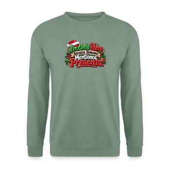 Nur hier für Geschenke - Unisex Pullover - Graugrün - Vorne