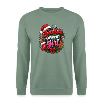 Santa Lieblingsgirl Weihnacht - Unisex Pullover - Graugrün - Vorne