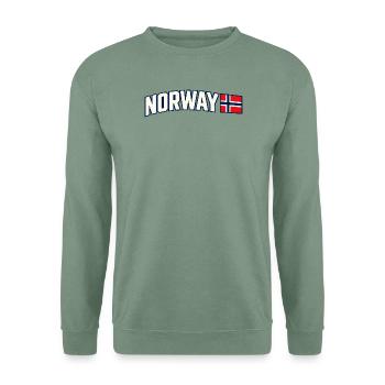 Norwegische Flagge Norwegian Pride Athletic Typografie - Unisex Pullover - Graugrün - Vorne