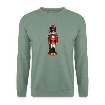 Traditioneller Nußknacker Soldat - Unisex Pullover - Graugrün - Vorne