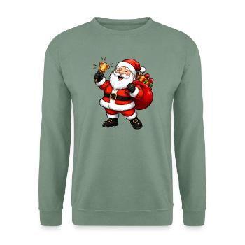 Weihnachtsmann Comic - Unisex Pullover - Graugrün - Vorne
