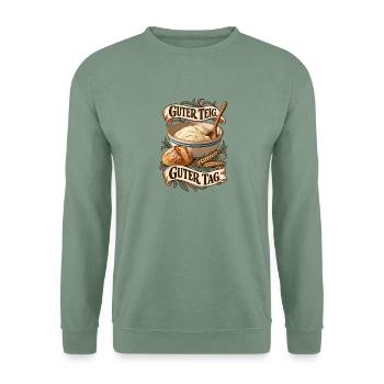 Guter Teig Brotbackkunst  - Unisex Pullover - Graugrün - Vorne
