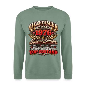 Oldtimer Baujahr 1976 – Special Edition - Unisex Pullover - Graugrün - Vorne