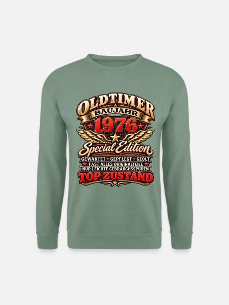 Oldtimer Baujahr 1976 – Special Edition - Unisex Pullover - Graugrün