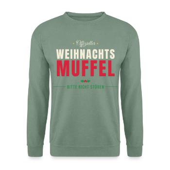 Offizieller Weihnachtsmuffel – bitte nicht stören - Unisex Pullover - Graugrün - Vorne