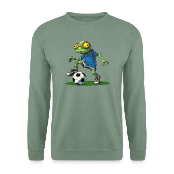 Chamäleon Fussball - Unisex Pullover - Graugrün - Vorne