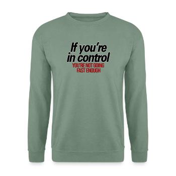 Fahr schneller! – RC Speed & Rennhumor - Unisex Pullover - Graugrün - Vorne
