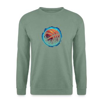 Basketball Ball Steamwave - Unisex Pullover - Graugrün - Vorne