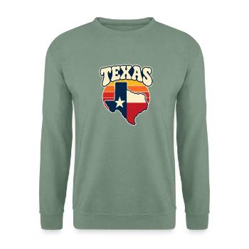 Texas Sonnenuntergang Silhouette - Unisex Pullover - Graugrün - Vorne