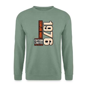 50-jähriges Jubiläum 1976 – Vintage-Herrengeschenk - Unisex Pullover - Graugrün - Vorne