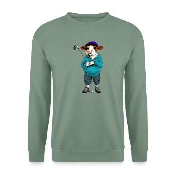 Kühe Golf - Unisex Pullover - Graugrün - Vorne