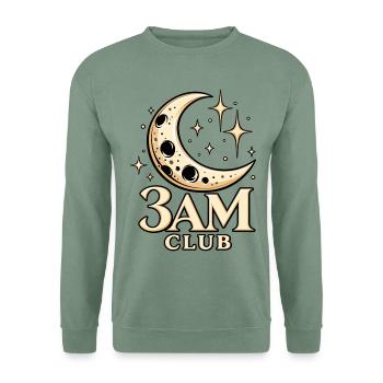 3AM Club Celestial Moon - Unisex Pullover - Graugrün - Vorne