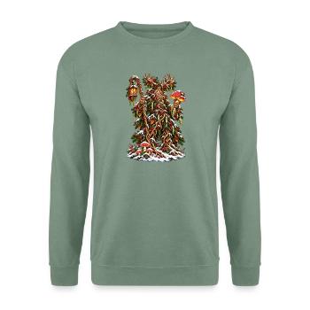 Leshy – Slawischer Weihnachtswaldgeist - Unisex Pullover - Graugrün - Vorne
