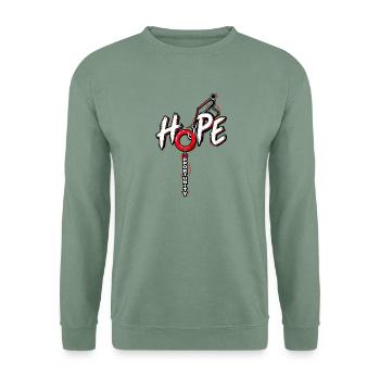 Hope Opportunity – Hoffnung Chancen Motivation - Unisex Pullover - Graugrün - Vorne