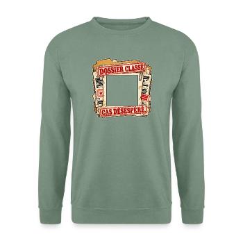 Fall abgeschlossen, Fall verzweifelt – Persönliches Foto. - Unisex Pullover - Graugrün - Vorne