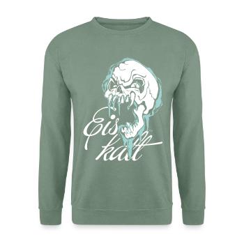Skelett Eiskalt Weiß - Unisex Pullover - Graugrün - Vorne