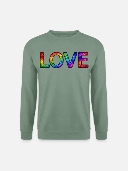 LOVE-Rainbow-30cm - Unisex Pullover - Graugrün
