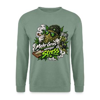 Mach Ma kein Stress - Unisex Pullover - Graugrün - Vorne