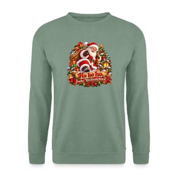Santa Geschenke Weihnachtsfreude - Unisex Pullover - Graugrün - Vorne