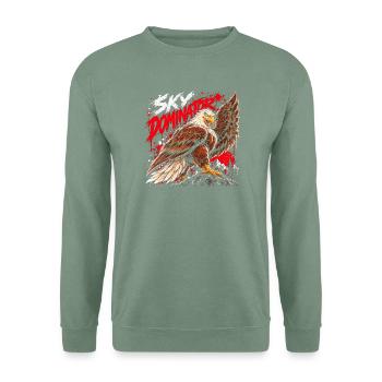Sky Dominator Adler - Unisex Pullover - Graugrün - Vorne