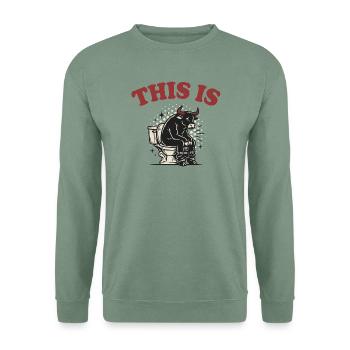 This Is Bullshit – Lustiger Bulle im Retro-Stil - Unisex Pullover - Graugrün - Vorne
