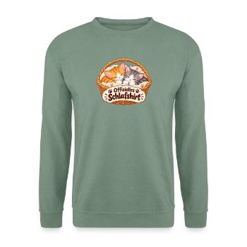 Offizielles Schlafshirt Kätzchen im Körbchen - Unisex Pullover - Graugrün - Vorne