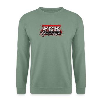 FCK Bassline Noten Splash - Unisex Pullover - Graugrün - Vorne