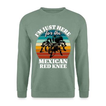 Lustige Rotknie Vogelspinne Sprüche - Unisex Pullover - Graugrün - Vorne