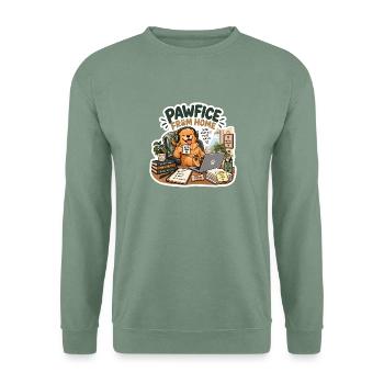 Pawfice Homeoffice Hund-Design - Unisex Pullover - Graugrün - Vorne
