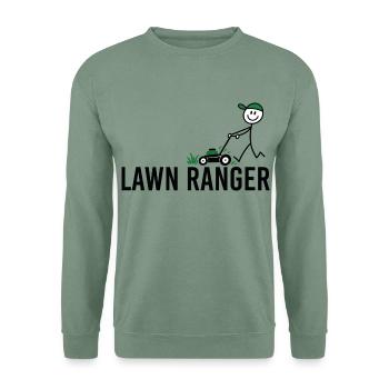 Lawn Ranger – Lustiger Rasenmäher Spruch - Unisex Pullover - Graugrün - Vorne