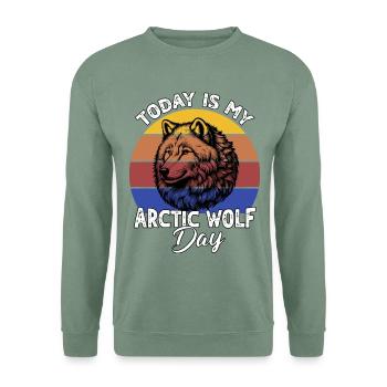 Polarwolf Arctic Wolf - Unisex Pullover - Graugrün - Vorne