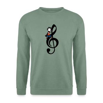 Klarinetten-Treble-Clef – Klarinettist-T-Shirt - Unisex Pullover - Graugrün - Vorne