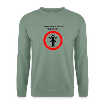 Internationales Zeichen für Deutsche - Unisex Pullover - Graugrün - Vorne