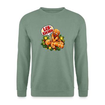 LEB-KUCHEN - Unisex Pullover - Graugrün - Vorne