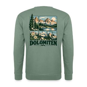 Dolomiten Alpine Adventure - Unisex Pullover - Graugrün - Hinten