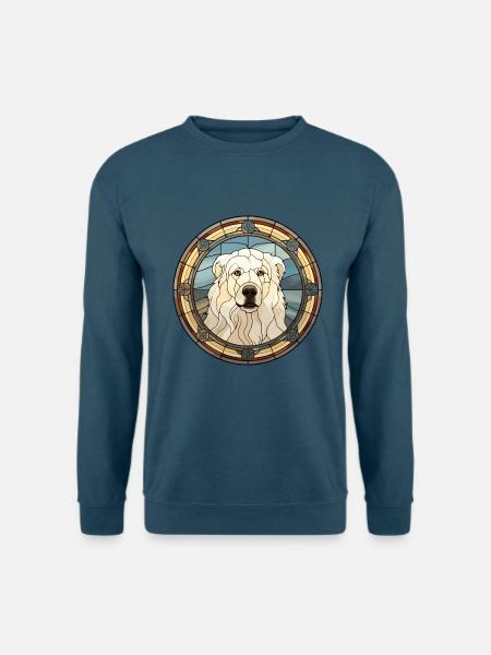 Große Pyrenäen-Hunderasse Buntes Glas Buntes Wa - Unisex Pullover - Indigoblau
