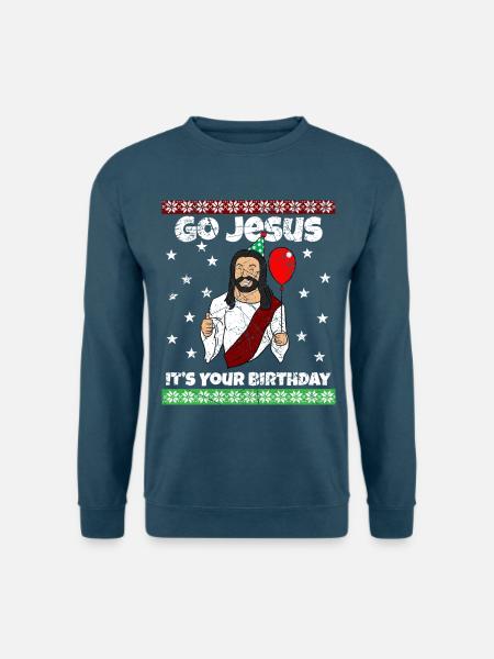 Go Jesus Birthday Team Jesus Weihnachten Lustig - Unisex Pullover - Indigoblau