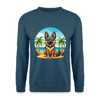 Deutsche Schafpudel Hunderasse Cartoon Sonnenbrille - Unisex Pullover - Indigoblau - Vorne