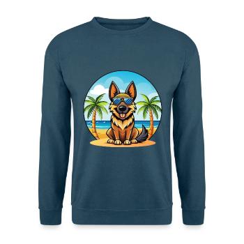 Deutsche Schafpudel Hunderasse Cartoon Sonnenbrille - Unisex Pullover - Indigoblau - Vorne