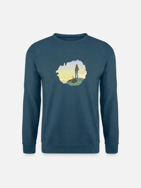 Der abenteuerlustige Fuchs – Horizon & Vélo - Unisex Pullover - Indigoblau