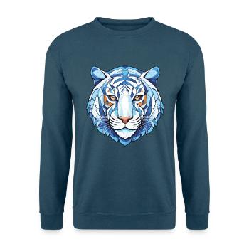 Blauer aquatischer Tiger Buntes Aquarell Tier Haustier - Unisex Pullover - Indigoblau - Vorne