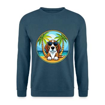 Basset Artesien Normand Hunderasse Cartoon Beach - Unisex Pullover - Indigoblau - Vorne